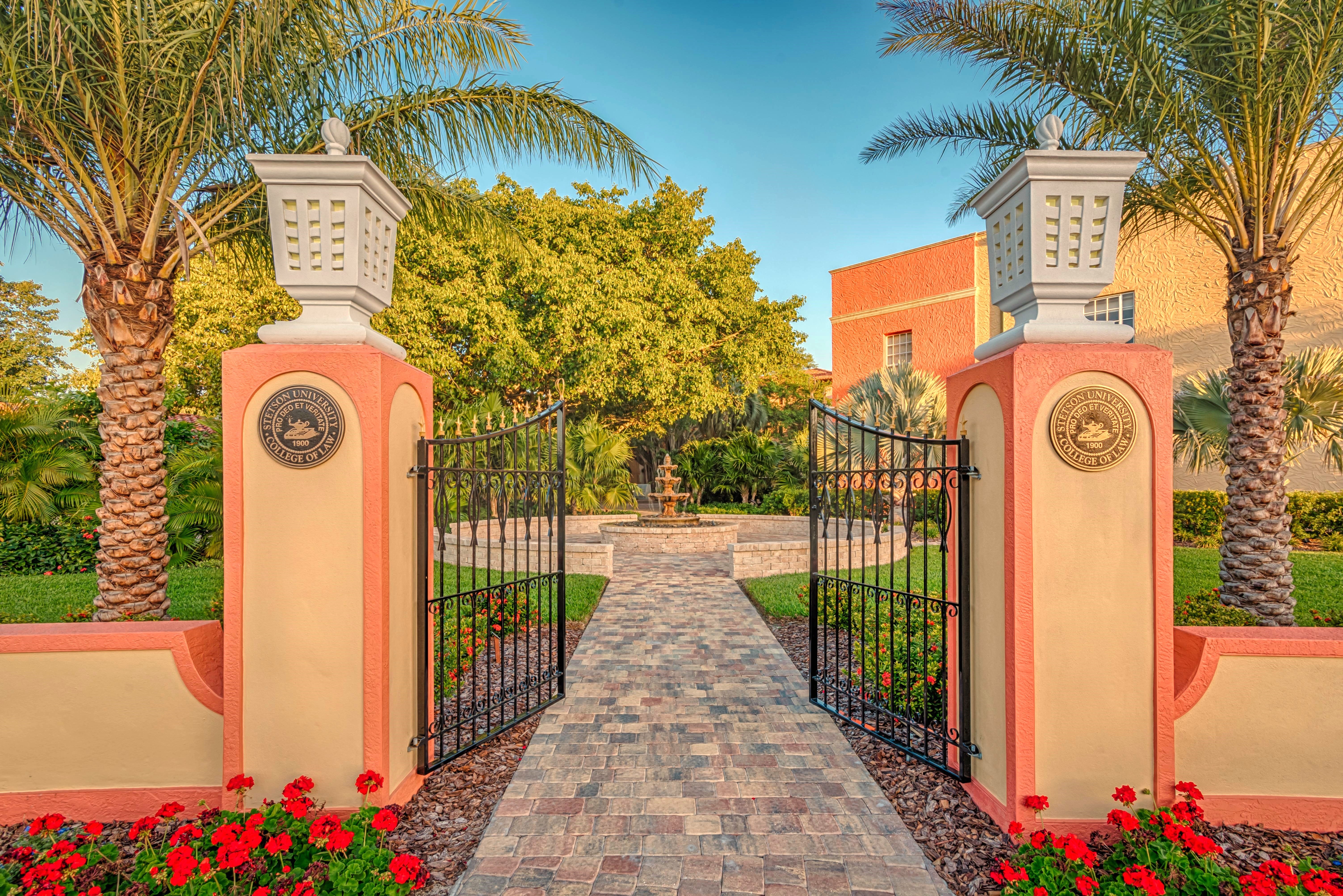 Front gate of Stetson University College of Law